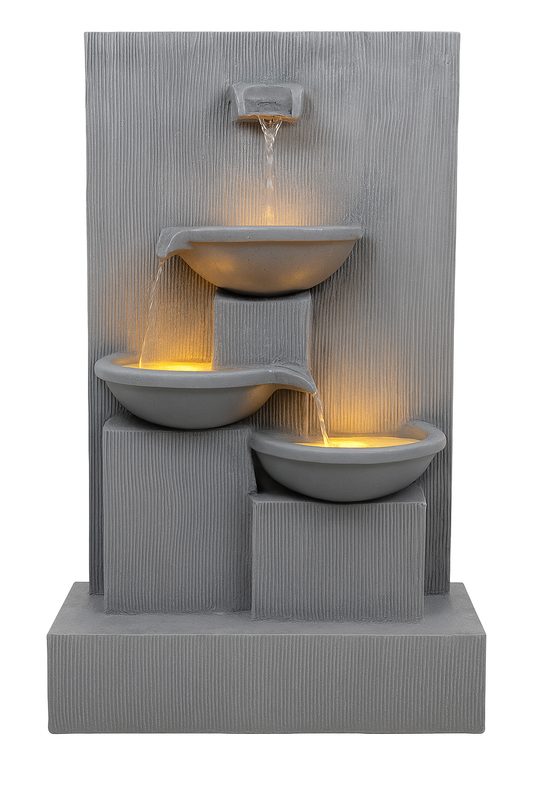 Tri-Layer LED Waterfall Fountain
